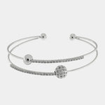 Bracciale in Metallo Rigido Sfera Cristalli BYS - gioiello BySimon
