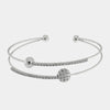 Bracciale in Metallo Rigido Sfera Cristalli