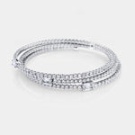Bracciale in Metallo Multigiro Cristalli BYS - gioiello BySimon