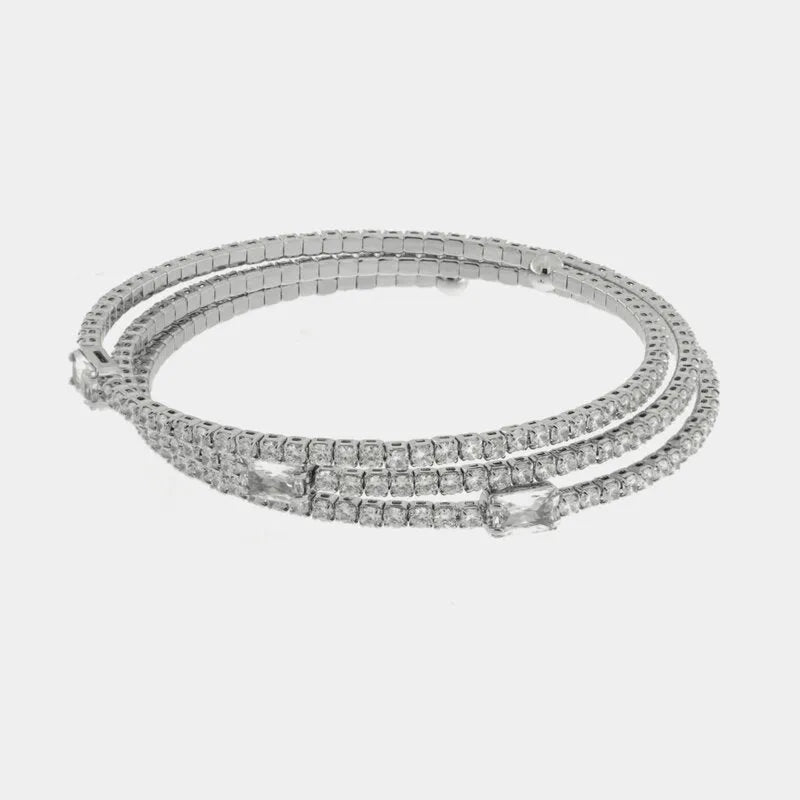 Bracciale in Metallo Multigiro Cristalli BYS - gioiello BySimon