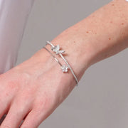 Bracciale in Metallo Rigido Farfalla Fiore