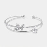 Bracciale in Metallo Rigido Farfalla Fiore BYS - gioiello BySimon