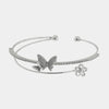 Bracciale in Metallo Rigido Farfalla Fiore