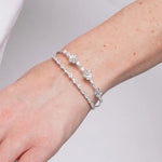 Bracciale in Metallo Rigido Fiori Cristalli BYS - gioiello BySimon