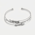 Bracciale in Metallo Rigido Intrecciato Cristalli - BYSIMON gioielli