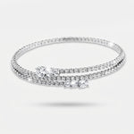Bracciale in Metallo Multigiro Fiore Cristalli - BYSIMON gioielli