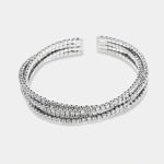 Bracciale in Metallo Multigiro Strass Triplo BYS - gioiello BySimon