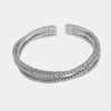 Bracciale in Metallo Multigiro Strass Triplo