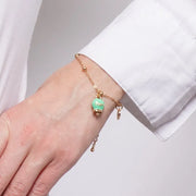 Bracciale in Metallo con campanella portafortuna verde menta