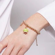 Bracciale in Metallo con campanella portafortuna verde greenery