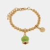Bracciale in Metallo con campanella portafortuna verde greenery
