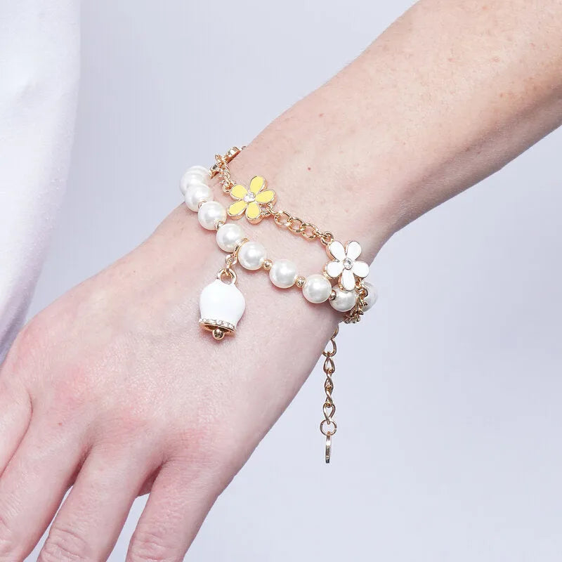 Sorridente - Bracciale in Metallo multifilo fiori campanella Capri