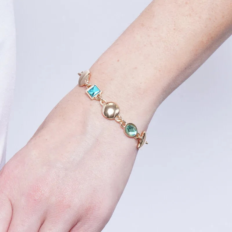 Ricercata - Bracciale in Metallo cristalli geometrici colorati