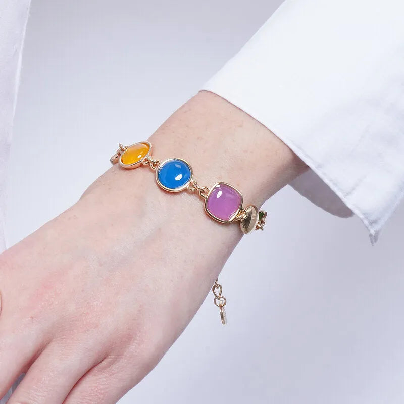 Solarium - Bracciale in Metallo cristalli colorati
