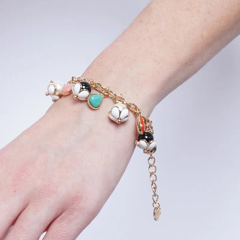 Svago - Bracciale in Metallo charm colorati e fiori