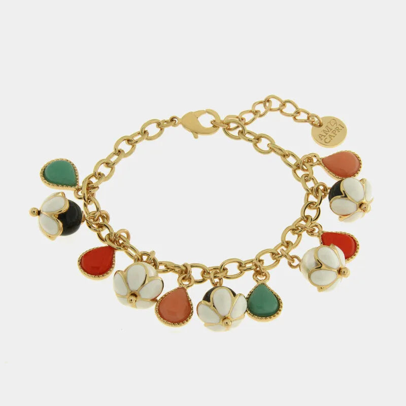 Svago - Bracciale in Metallo charm colorati e fiori