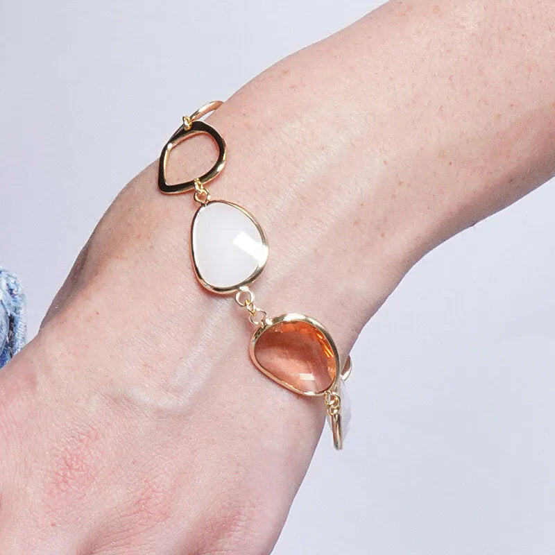 Bracciale in Metallo con pietra color pesca