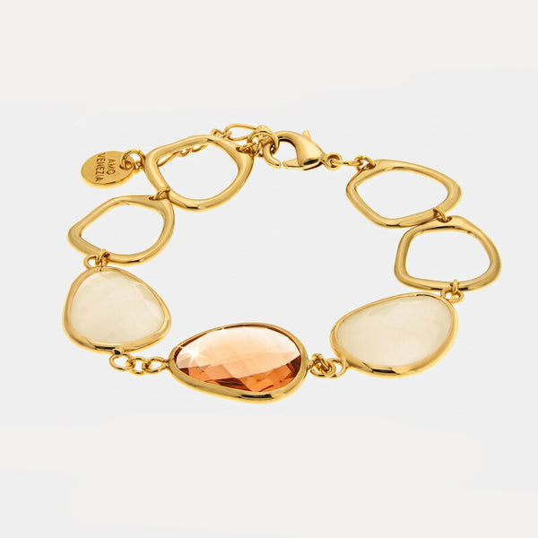 Bracciale in Metallo con pietra color pesca - BYSIMON gioielli