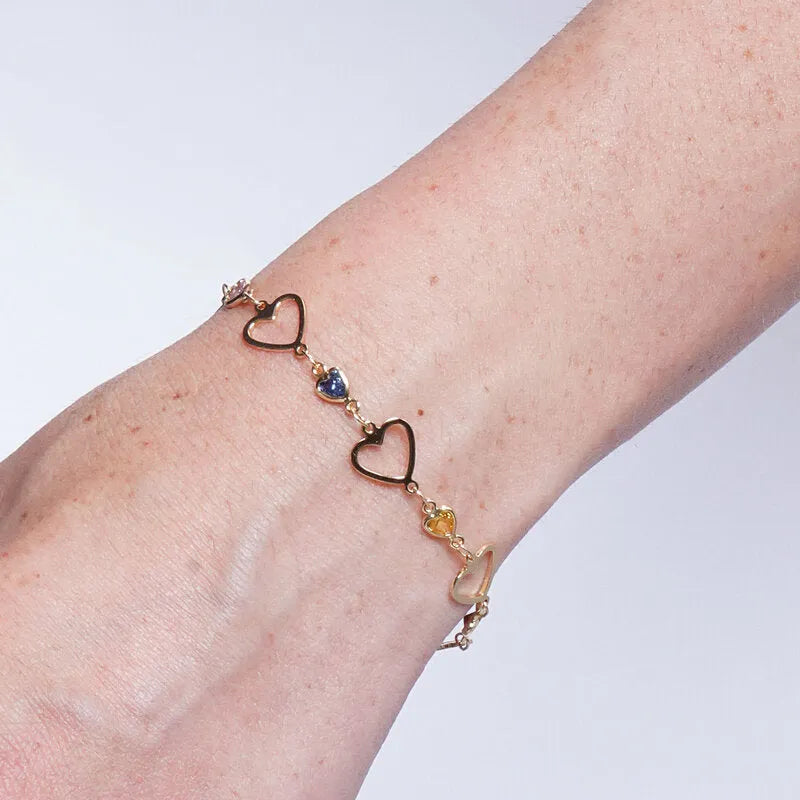 Bracciale in Metallo con cuori forati