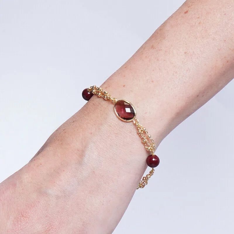 Bracciale in Metallo cristalli marroni