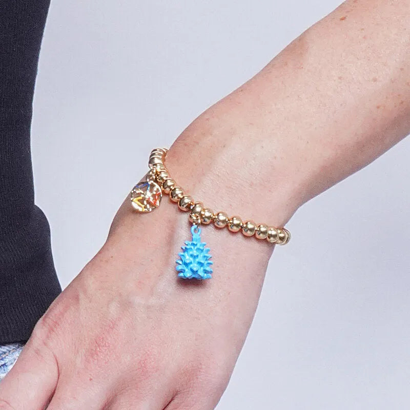 Bracciale in Metallo con pigna Azzurra - BYSIMON gioielli