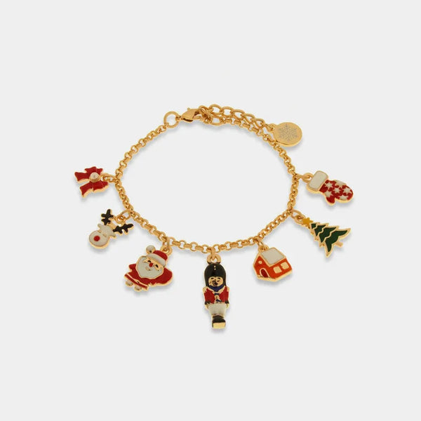 Bracciale in Metallo schiaccianoci e ciondoli natalizi