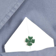 Spilla in Metallo a forma di quadrifoglio impreziosito da smalto verde - BYSIMON gioielli