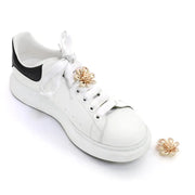 Spilla in Metallo da scarpa simbolo fiore impreziosito da perline e cristalli