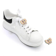 Spilla in Metallo da scarpa simbolo farfalla impreziosito da smalti colorati e perline