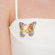 Spilla in Metallo farfalla colorata con calamita - BYSIMON gioielli