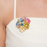 Spilla in Metallo fiori colorati con calamita - BYSIMON gioielli