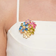 Spilla in Metallo fiori colorati con calamita - BYSIMON gioielli