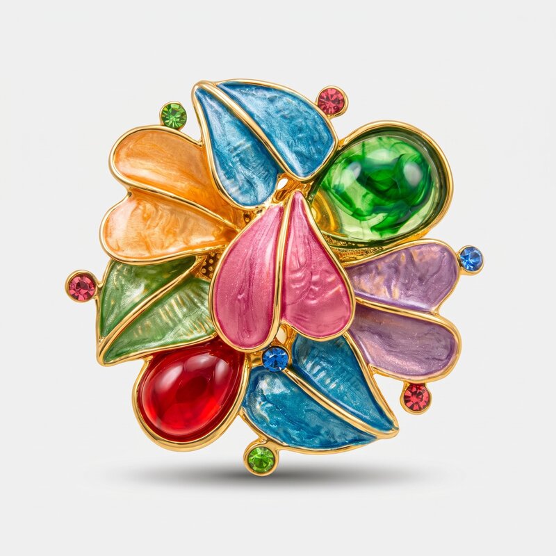 Spilla Gioiello Fiore Colorato con Calamita – Spilla per Giacche | Pin Me Up - BYSIMON gioielli