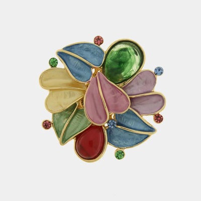 Spilla in Metallo fiore colorato con calamita - BYSIMON gioielli