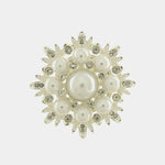 Spilla in Metallo fiore bianco con calamita - BYSIMON gioielli