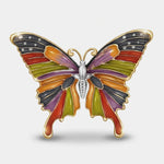 Spilla in Metallo magnetica  farfalla multicolore smaltata