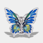 Spilla in Metallo magnetica  farfalla smaltata sui toni del blu