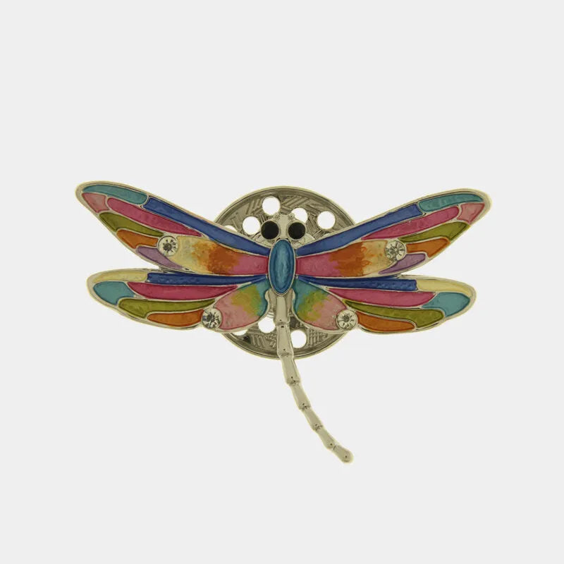 Spilla in Metallo magnetica libellula smaltata