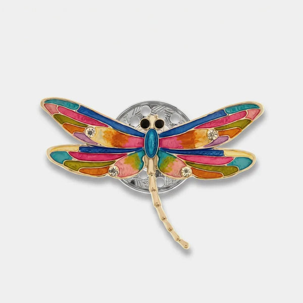 Spilla in Metallo magnetica libellula smaltata