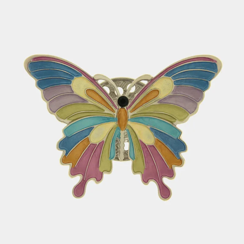 Spilla in Metallo magnetica farfalla smaltata multicolore