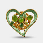 Spilla in Metallo magnetica cuore smaltato verde