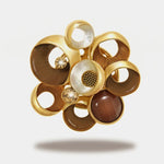 Spilla Metallo magnetica forme geometriche smaltata marrone