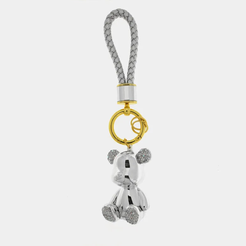 Portachiavi in Metallo Orsetto argento metallico