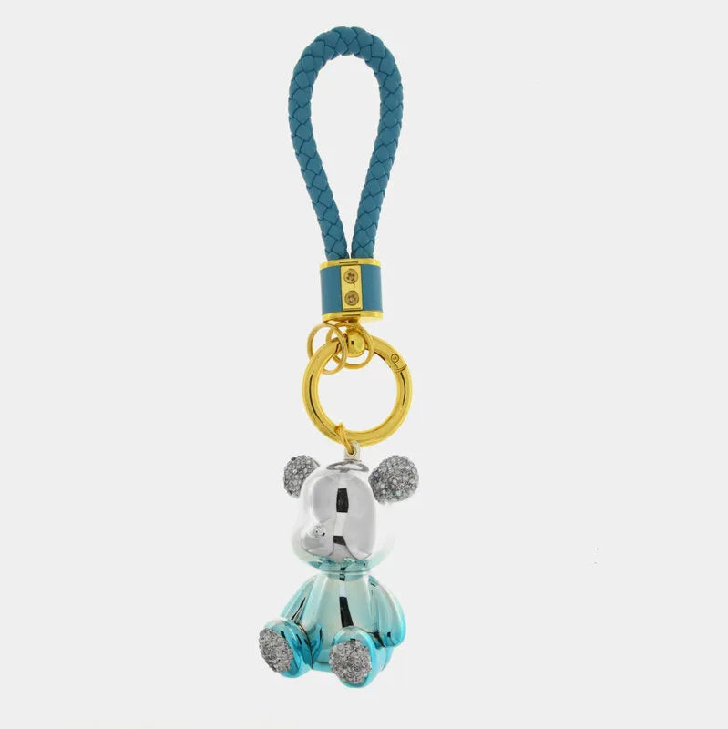 Portachiavi in Metallo Orsetto azzurro metallico