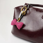 Portachiavi in Metallo Fiocco rosa in cristalli