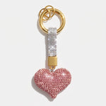 Portachiavi in Metallo Cuore rosa in cristalli - BYSIMON gioielli