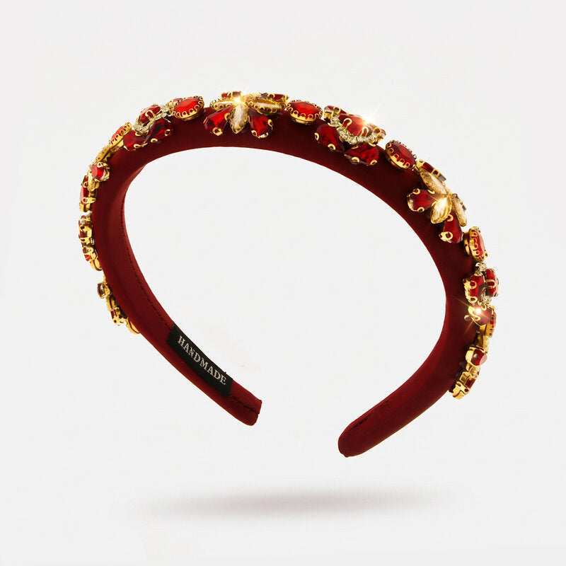 Fermacapelli con strass Rosso - BYSIMON gioielli