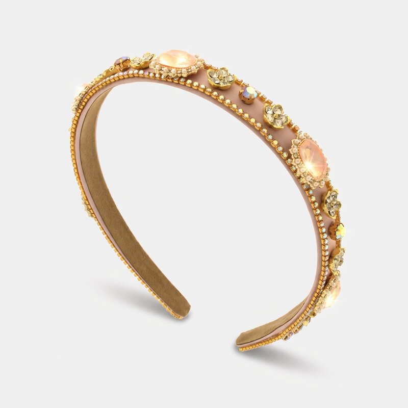 Fermacapelli con strass Rosa con cristalli ovali - BYSIMON gioielli