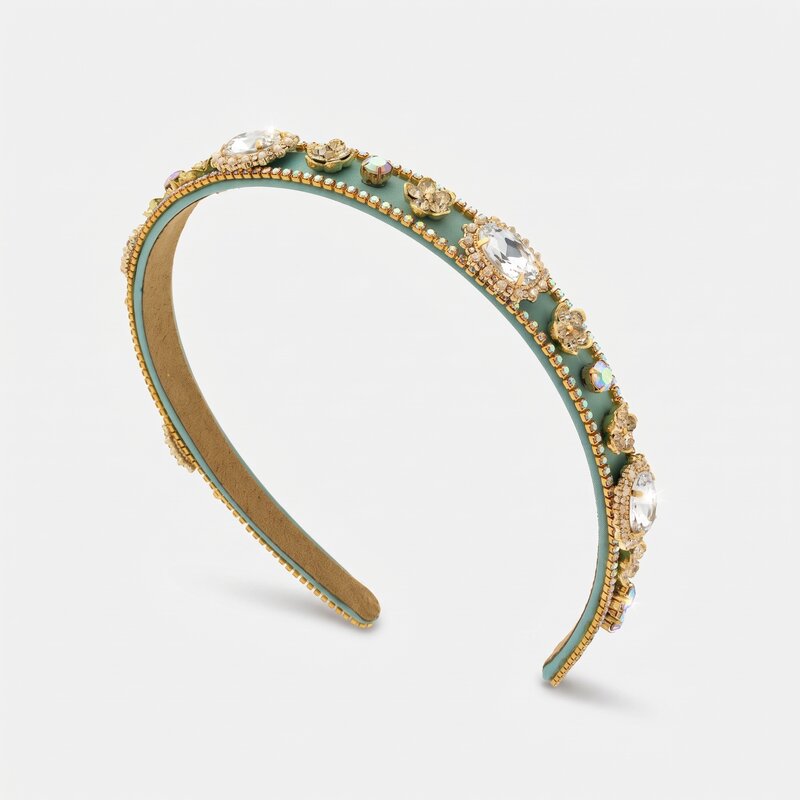 Fermacapelli con strass Blu turchese con cristalli - BYSIMON gioielli