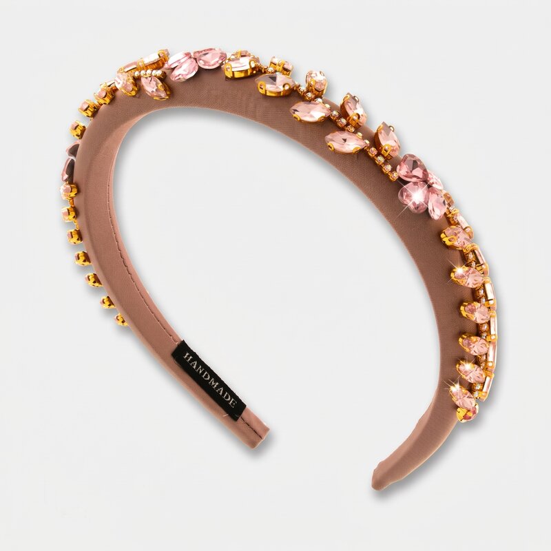 Fermacapelli con strass Rosa motivo a foglie - BYSIMON gioielli